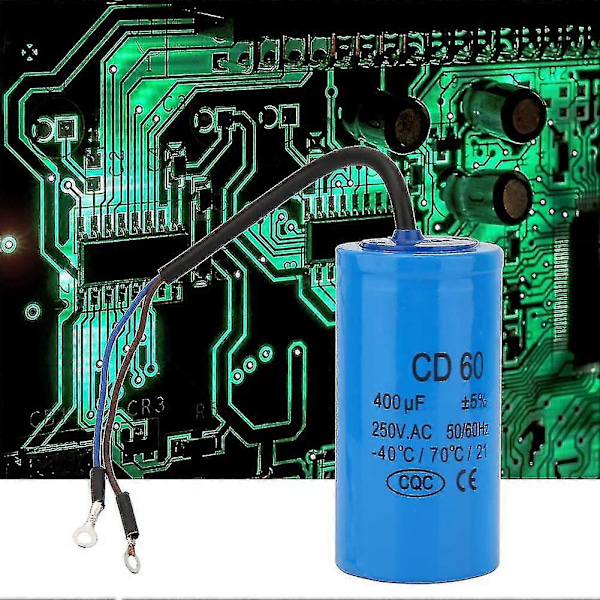 Cd60 Startkondensator med ledning 250V AC 400uf 50/60Hz kompatibel med motorluftkompressor (+b LGL