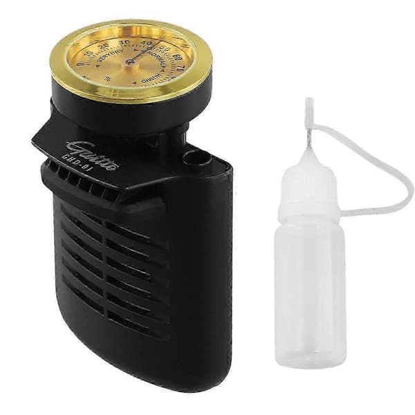 -01 Gitarrfuktare med Hygrometer för Luftfuktighet Vård System för Akustiska Klassiska Gitarrer Gitarrtillbehör (LGL) Black