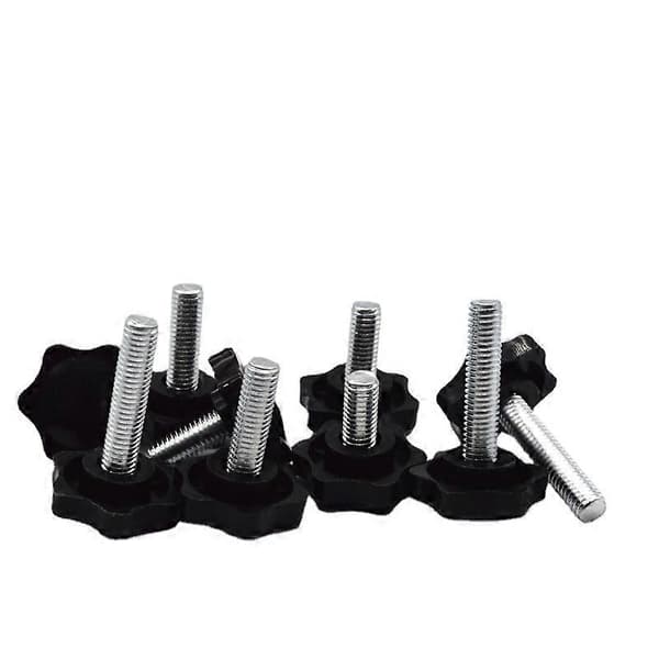 Møbeljusteringsfødder, M6x20mm gevind, pakke med 20, sort/sølv (LGL)