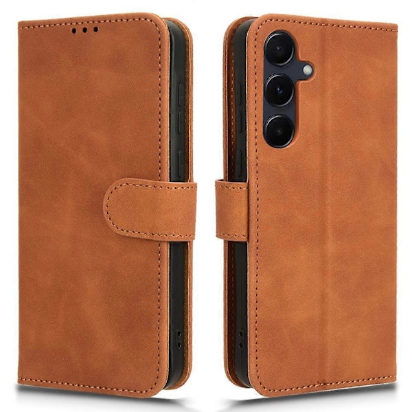 För Samsung Galaxy A35 5G Läderfodral Flip Telefonfodral med Plånboksstativ LGL Brown