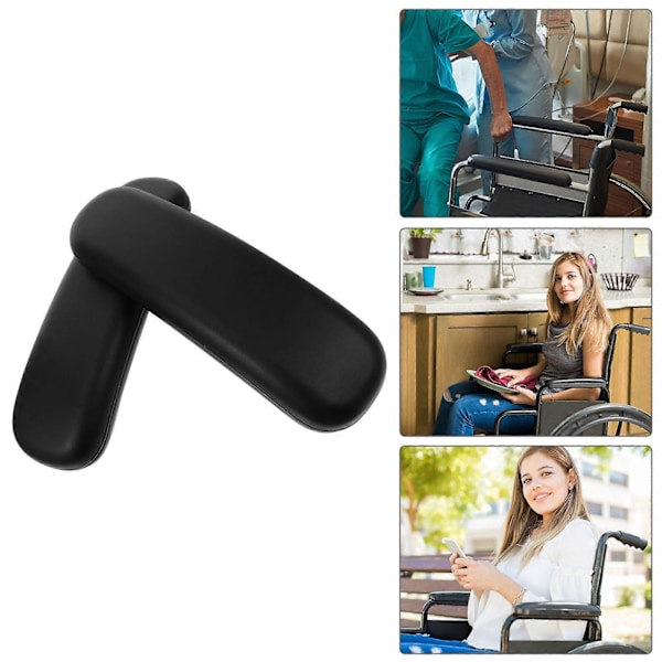 1 Par Stol Armlæn PU Kørestol Armlæn Pude Albuebeskytter Til Hjemmet LGL Black 24X7CM