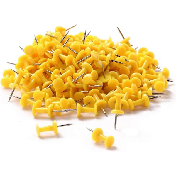 200 KPL Värillisiä muovisia nastoja, koristeellisia karttaneuloja teräksellä ilmoitustaululle ja tee-se-itse askarteluun kotitoimistokäyttöön (keltainen) LGL Yellow 6 x 5.4 x 0.3 inches