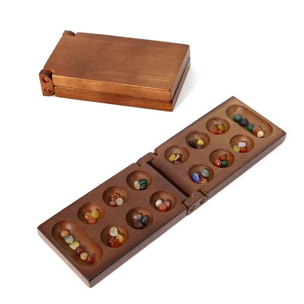 Mancala Brætspil Bærbart Strategispil til Festunderholdning Spilaften (LGL) Multi 32cmx9.5cmx1.6cm