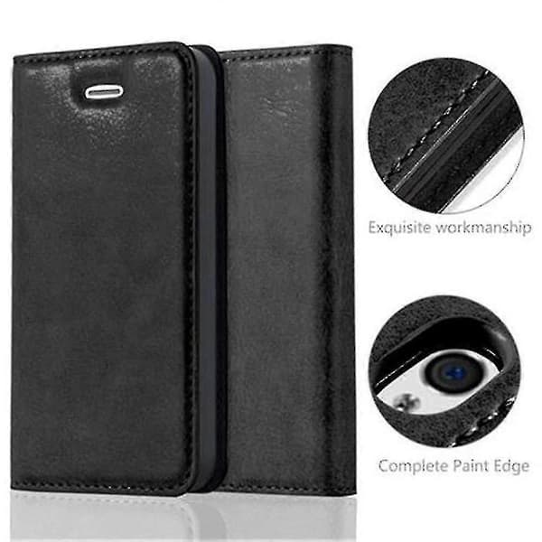 Etui til iPhone 4 / 4s Foldbart telefonetui - Cover - Med standfunktion og kortbakke (LGL) Black