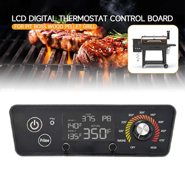 Lcd Digital Termostat Kontrolpanel Metal Til Pit Boss Træpillegrill [LGL]