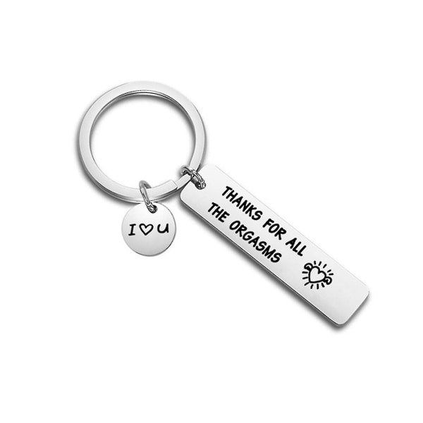 Stainless Steel Keyring Lettering Thank You All Orgasm Keychain [LGL]