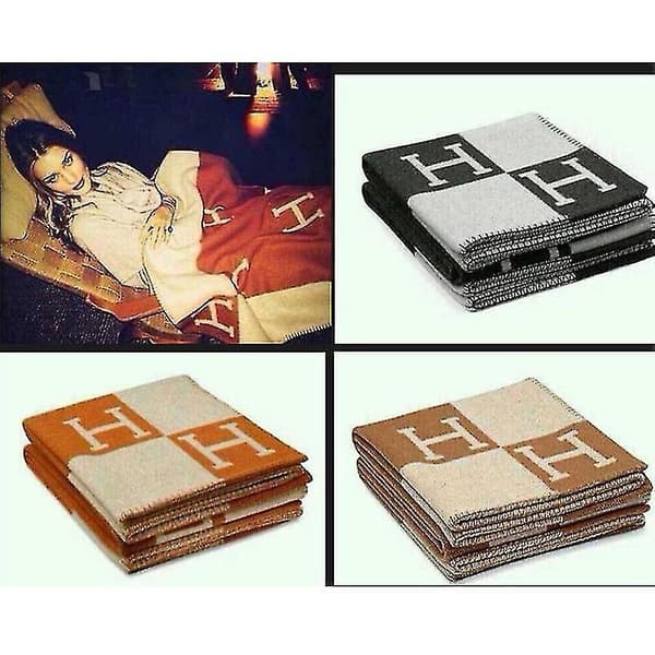 Pleddputer Kunstig Ull Kashmir Varmt Kaste Sofapledd (LGL) Black white