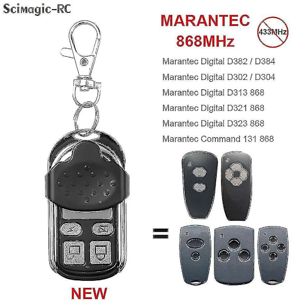 Marantec Digital D304 868mhz Garagedørsfjernbetjening D302 D382 D384 D313 D321 Håndholdt Sender Kommando Garage-Excellence[GGL] 2 Buttons