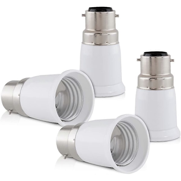 4x Sockeladapter - B22 till E27 Sockelkonverterare - Bajonettfattning Lamphållaradapter för Halogen LED-lampa (LGL)
