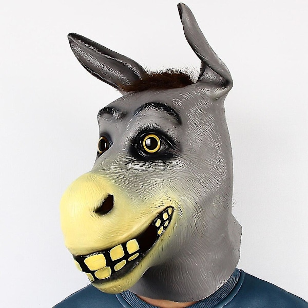 Shrek Åsna Mask Halloween Nyhet Deluxe Kostym Party Cosplay Latex Djurhuvud Mask Vuxen LGL A