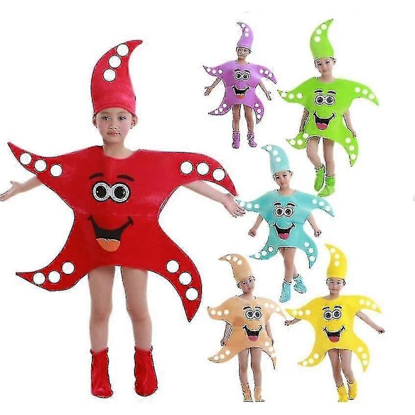 Barn Skola Hem Fest Sjöstjärna Cosplay Kostym För Pojkar Flickor Baby Kläder Havsdjur Stjärna Scenshow Kläder Dansdräkt LGL Khaki 100 cm