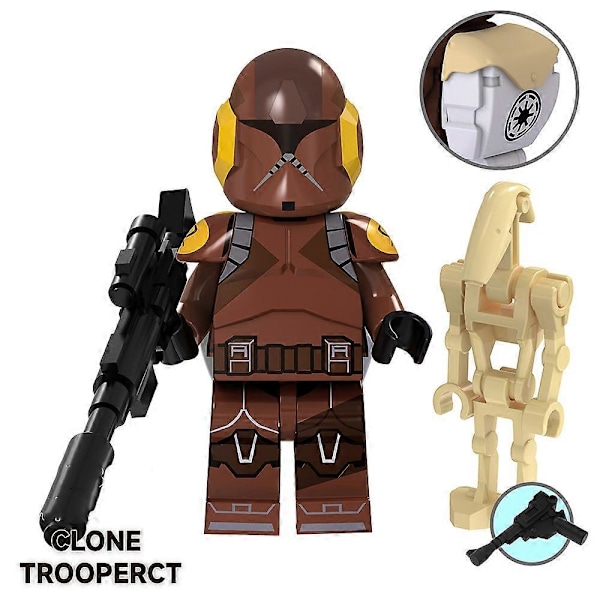 8 st Star Wars Minifigurer Byggklossar Leksakssats 1.77 tum Stridsdroider Klontrupper Actionfigurer Samlarobjekt Byggset för Pojkar Barn