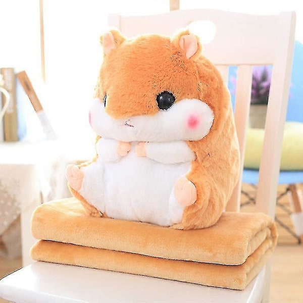 Sød Plys Hamster Udstoppede Dyr Legetøj LGL brown With Blanket