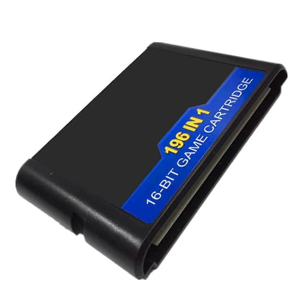 196-i-1 Spilkassette til Sega Mega 16Bit Spilkort (LGL) Black