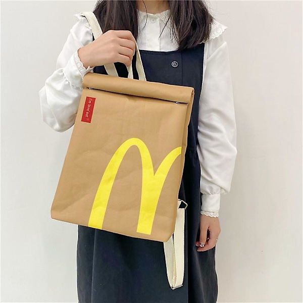 Personoitu Mcdonald'S-paperikassi, sama tyylinen crossbody-laukku, suurikapasiteettinen alakoulun reppu, unisex-ulkoilureppu [L] Crossbody