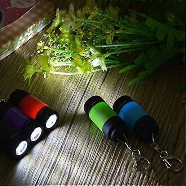 Bärbar Vattentät Mini USB Uppladdningsbar Ultraljus LED Ficklampa Torch Ficklampa Nyckelring Nöd Ljus (LGL)