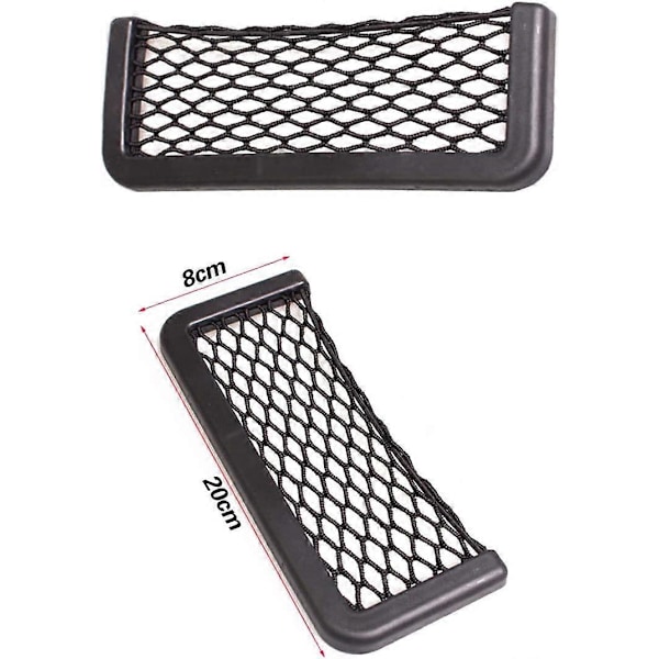 Set med 2 Magiska Svarta Förvaringsnät för Bilbagage 20x8.5 cm (LGL)