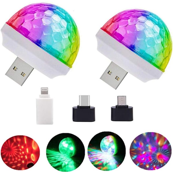 USB Mini Diskolys, Scene DJ-lys, Boolian, Magisk Kuglelys