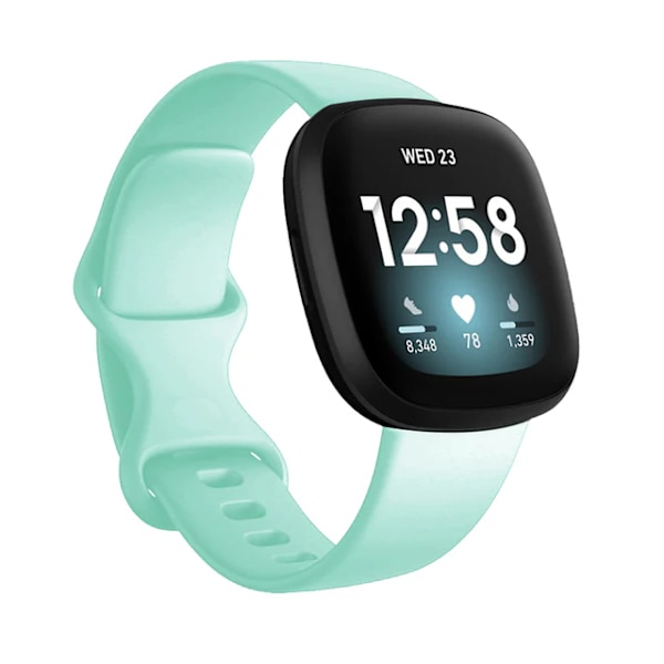 Värikäs rannekoru Fitbit Versa 3 -kelloon Pehmeä rannekoru Correa Fitbit Sense Versa3 -kellon rannekorutarvikkeet Vaaleanvihreä (LGL) Light green S