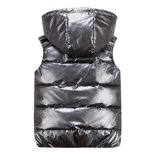Unisex Skinnende Vanntett Ermeløs Jakke Lett Vattert Vest LGL Grey M