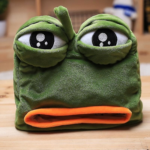 Tegneserie Sad Pepe Frog Anime Plysj Lommetørkleboks