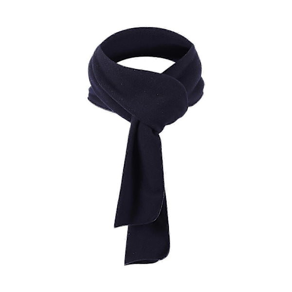 Lång fleecehalsduk för män och kvinnor för vintersporter, lätt, enfärgad, värmande halsskydd, huvudbonad LGL Dark blue