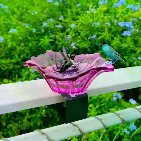 Grishay Petal Bird Joy Fågelbadskål & Matare, Utomhus Däckmonterad Badskål LGL Rose