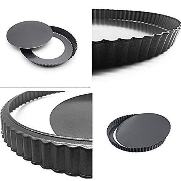 28 cm Løsbunn Terteform Rund Quicheform, Svart (LGL)