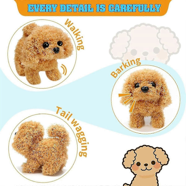 Robothvalp, Min Realistiske Robothvalp Milow Realistisk Gående Teddy Plysj m/ Eske LGL Poodle