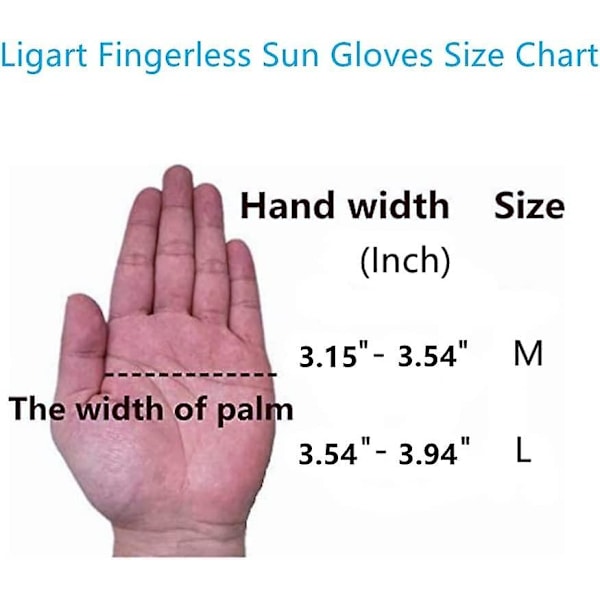 Fingerløse solhansker med UPF 50+ for UV-beskyttelse, for kvinner fiske, kjøring, sykling, fotturer (LGL) Black L