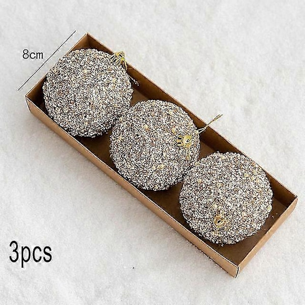 WJTG Dekorasjoner 2023 Julekuler Treballer Anheng Jul Hjem Hyggelig Fest Bryllup Ornament Forsyninger Plast J LGL 3PCS Bead Ball