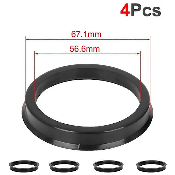 AUTCOAT 4 st/set Automotive Bil Plast Hjulnav Centreringsringar Center Hubringar Borrning 73.1-57.1 66.6-57.1 LGL 67.1-56.6