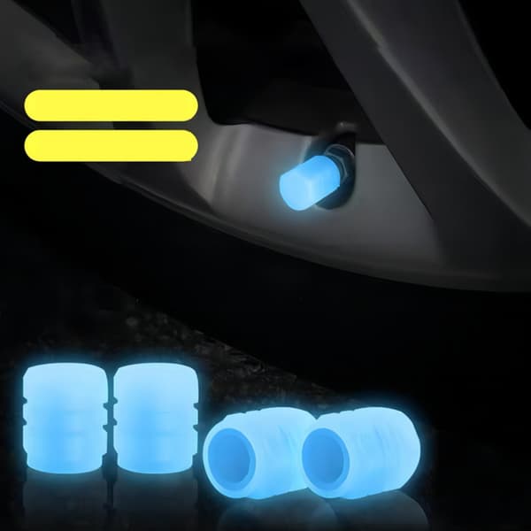 Fluorescerende Dekkventilhette Blå Selvlysende Bil Sykkel Moto (LGL)