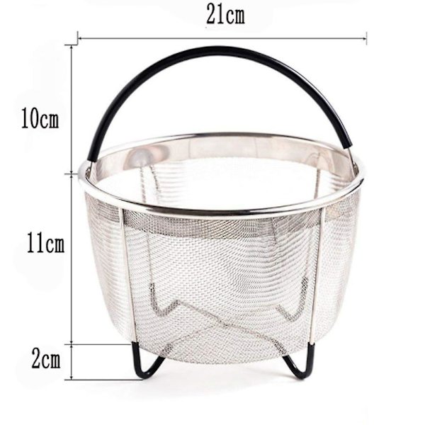 Ruostumattomasta teräksestä valmistettu höyrykattila Instant Potille, silikonilla päällystetyllä kahvalla, mukautettu 5/6 Qt tai 8 Qt Instapot-painekattilalle. Täydellinen (LGL)