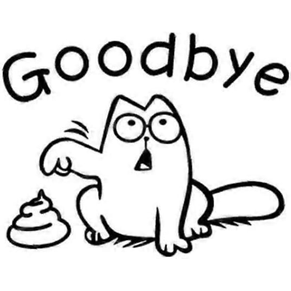 Veggklistremerke Toalett \"Goodbye\" Toalett Katt Klistremerker for Vask Baderomsdekor Toalettsete (LGL)