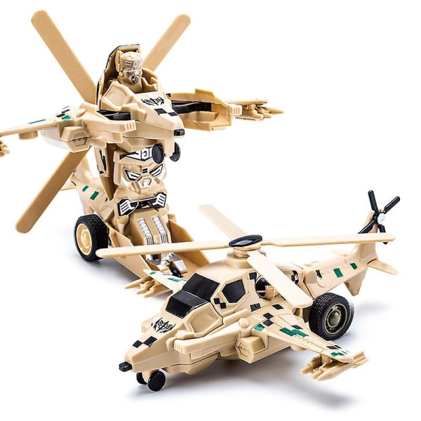 Drenge Transformer Legetøj Tank Vehicle Transformers Kids Robot Børns fødselsdagsgave Desert yellow Helicopter