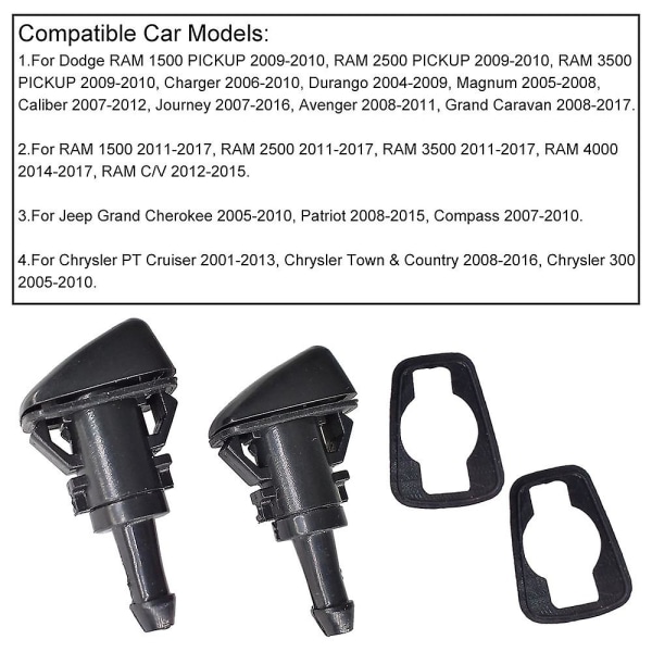 Ersättningssats för vindrutespolningsmunstycke och slang för Dodge Ram Jeep Chrysler Pt Cruiser 2001-2013