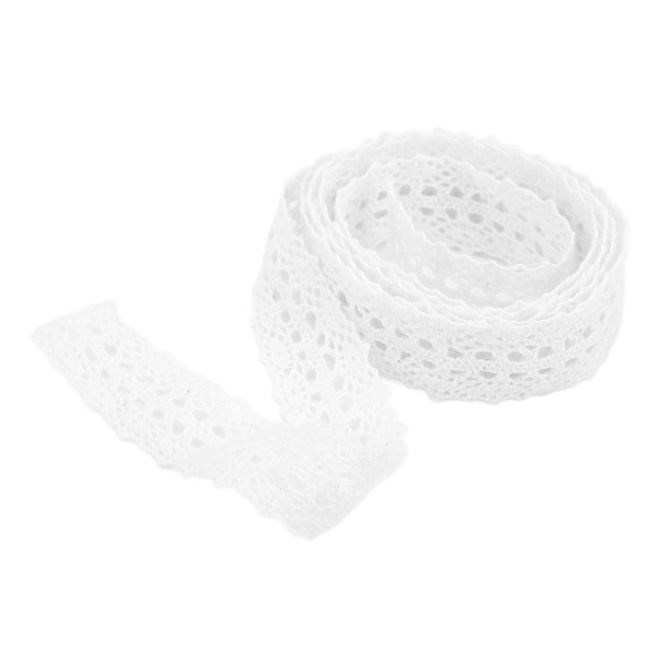 Spetskant 20 Yards Lång 2,3 cm Bredd Utsökt Mönster Hudvänlig Hållbar Bred Användning Vit Spetsband Vit (LGL)