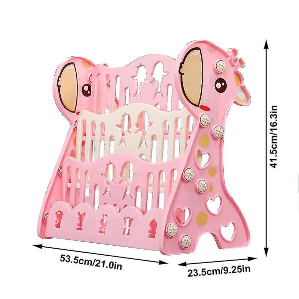 Creative Children's Bookshelf Bookshelf Children's Bookshelf With Toy Storage Shelf Giraffe Kid Bookshelves Bookshelf(1.5*23.5*53.5cm,pink) [LGL]