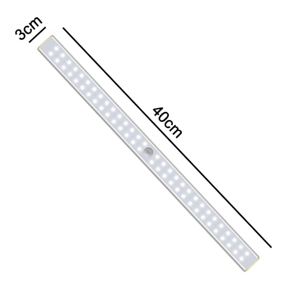 2 stk. LED-sensorlys, dæmpbar og genopladelig skabsbelysning warm light