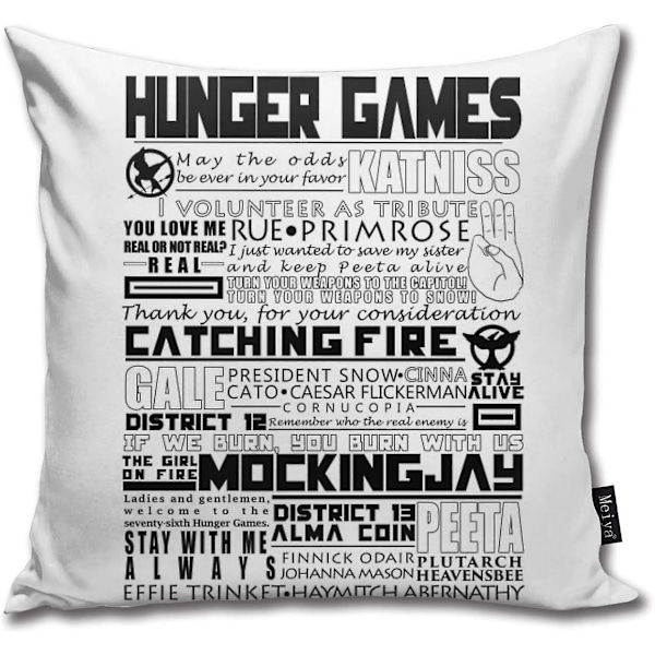 Hunger Games Kuddfodral 18 x 18 tum 45 x 45 cm för soffa säng lantlig jul hem dekorativ (LGL) 45x45cm