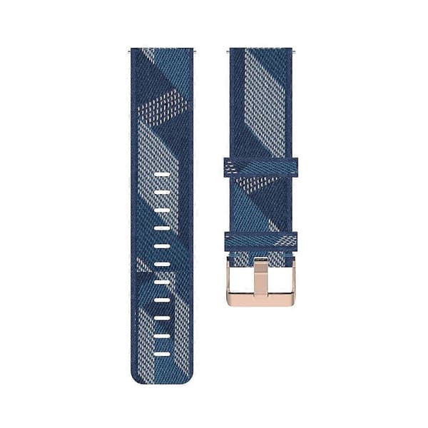 23 mm stribet vævet nylon armbåndsurrem til Fitbit Versa 2, Fitbit Versa, Fitbit Versa Lite, Fitbit Blaze (LGL) Blue