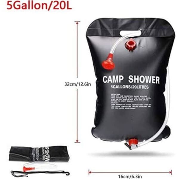 Camping solbruserpose, bærbar campingbruser, 20L, velegnet til udendørs camping og rejser (LGL)