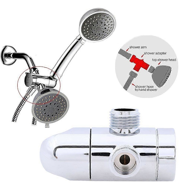 Way Shower Arm Diverter, 1/2\" Vinkelventil Monteringsbrakett for Håndholdt Dusj Baderom Universelle Dusjkomponenter Krom (LGL)