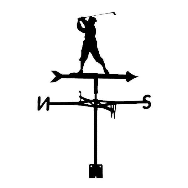 Golf Vejrfløj Ornament Have Terrasse Udendørs Jern Vejrfløj Rustfrit Stål Malet Gris Vejrfløj LGL