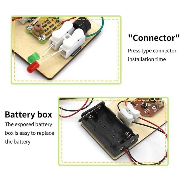STEM-sett, lær morsekode, bygg en telegrafmaskin, elektrisk kretseksperiment, elektrisitetssett (uten batteri) As shown