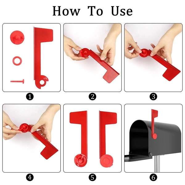 2 stk postkasseflagg erstatning metall postkasseflagg erstatningssett rød flagg for postkasse, utendørs post