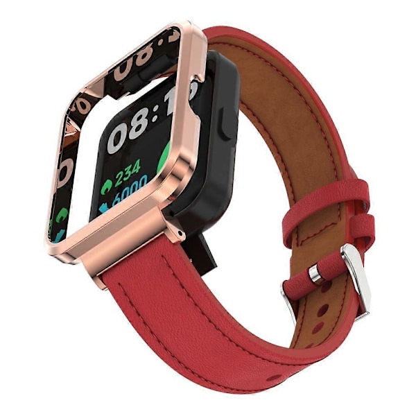 Nahkainen kellon ranneke Xiaomi Mi Watch Lite / Redmi Watch -kelloille Xiaomi Mi Watch Lite / Redmi Watch -kelloille LGL Red