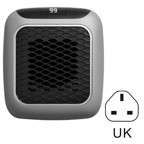 Väggmonterade element med fjärrkontroll 800W PTC-keramiska elektriska element Låg konsumtion Rumsvärmare för hemmet LGL Grey UK plug