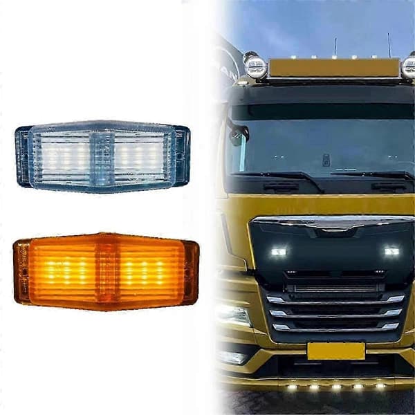 Front Grill Lys LED Markeringslampe til Man Lastbil (LGL) BlackYellow